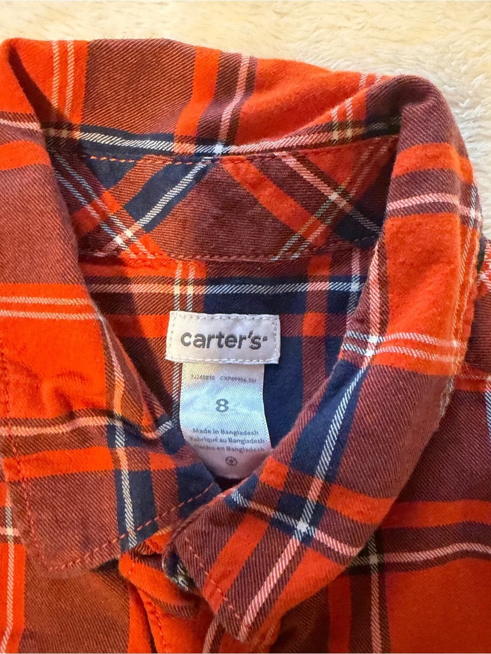 Carter's Red and Navy Plaid Button-Down Shirt